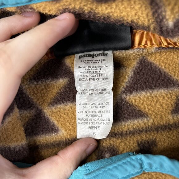 Patagonia Synchilla Snap-T Pullover Men's Size Small Montana Siete Bear Brown - Picture 15 of 16